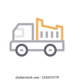 dumper color line vector icon