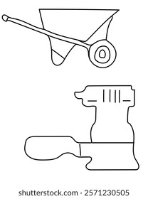 Dumper, Drill Table vector tools are essential digital resources for architects, engineers, and designers tools typically use vector graphics to create precise,scalable illustrations.