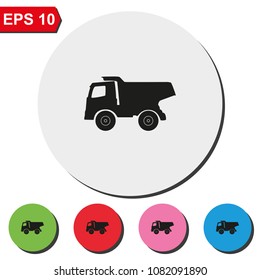 Dumper flat round colorful vector icon.