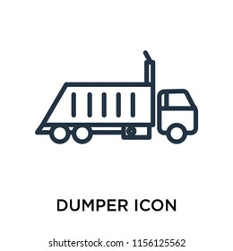 Dumper icon vector isolated on white background, Dumper transparent sign , line symbol or linear element design in outline style