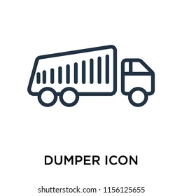 Dumper icon vector isolated on white background, Dumper transparent sign , line symbol or linear element design in outline style