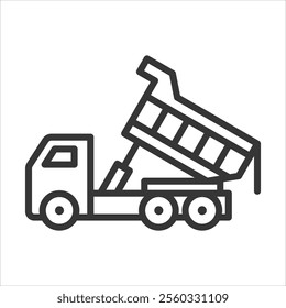 Dumper Outline Icon Vector Illustration