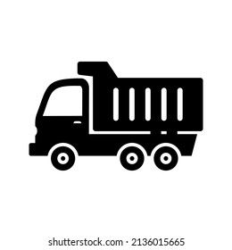Dumper Truck Glyph  Black Icon Design