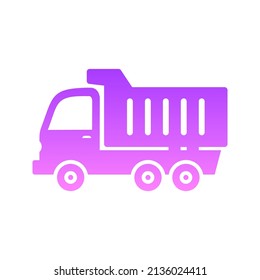Dumper Truck Glyph Gradient Icon Design