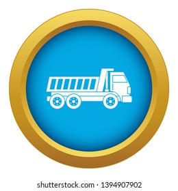 Dumper truck icon blue vector isolated on white background for any design