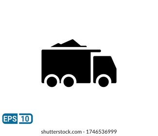 dumper truck icon in glyph style isolated on white background. EPS 10