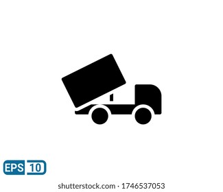 dumper truck icon in glyph style. vector illustration for graphic design, website, UI isolated on white background. EPS 10