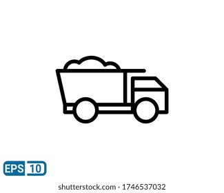 dumper truck icon isolated on white background. vector illustration in line style. EPS 10