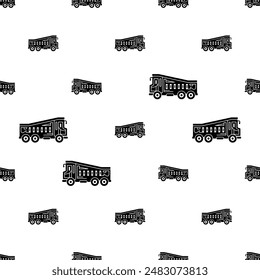 Dumper Truck Icon Seamless Pattern, Tipper Truck Icon, Transport Icon Vector Art Illustration