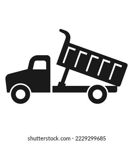 Dumper Truck Unloading icon. Heavy duty vector illustration