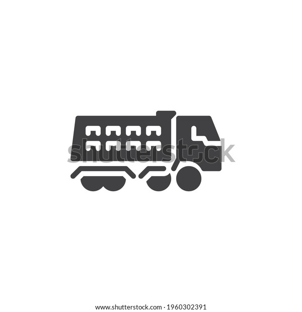 Dumper truck vector icon. filled flat\
sign for mobile concept and web design. Construction truck glyph\
icon. Symbol, logo illustration. Vector\
graphics
