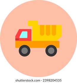 Dumper Truck Vector Icon Flat Circle Style