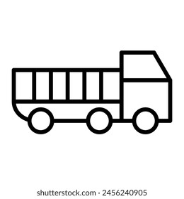 Dumper Truck Vector Line Icon Design