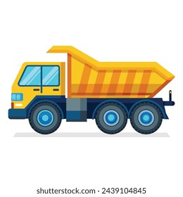 Dumper truck vehicle Road Transport flat vector illustration