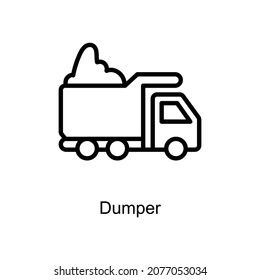 Icono de contorno del vector del paro. Estilo de ilustración Formato de archivo EPS 10