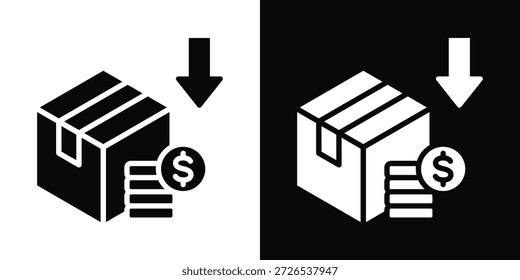 Estilo de fondo blanco y negro del icono de volcado