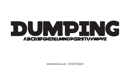 Dumping, Modern abstract digital alphabet font. Minimal technology typography, Creative urban sport fashion futuristic font and with numbers. vector illustration
