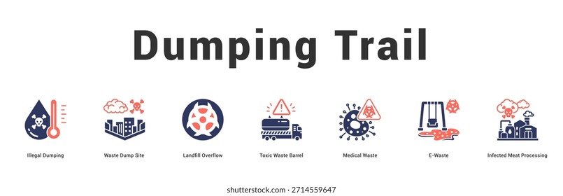 Ilustración de Anuncio de Web moderno y limpio con iconos temáticos para la comunicación visual
