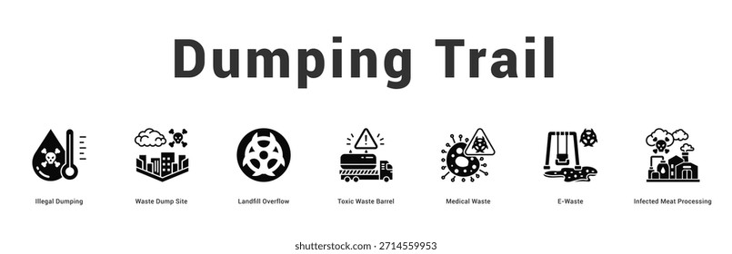 Dumping Trail Modern and clean web banner illustration featuring thematic icons for visual communication