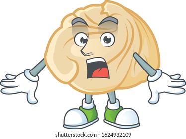 Dumpling cartoon character design on a surprised gesture