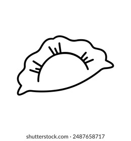 Dumpling cartoon. Dumpling line art cartoon, digital art illustration.