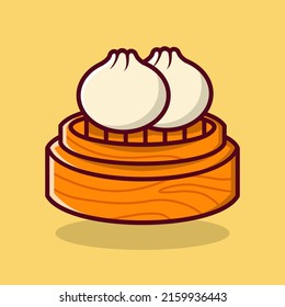 Dumpling cartoon vector. Fast food cartoon element illustration. Flat of fast food vector isolated. Breakfast food collection. Eps 10.
