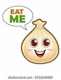 Dumpling cute mascot cartoon in vector