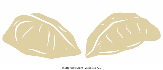 Dumpling Design. Momo Food Repeating Illustration. Hand Drawn Asian Dumpling Style.