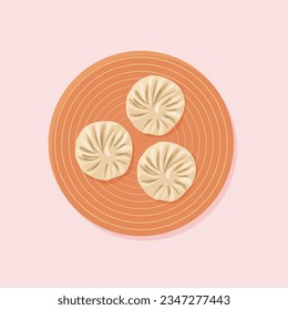 Dumpling Dimsum Chinese Food Vector Illustration