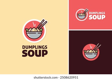 Dumpling Dimsum Soup. A dish with Bowl and Chopsticks for asian chinese korean japanese oriental cuisine restaurant.