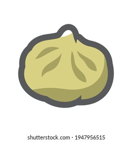 Dumpling Dough Stuffed with Minced Meat Vector icon Cartoon illustration