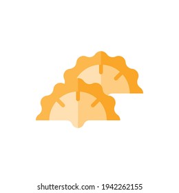 Dumpling, Gyoza Flat Icon Logo Illustration Vector Isolated. Japanese Food and Restaurant Icon-Set. Suitable for Web Design, Logo, App, and Upscale Your Business.