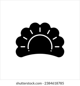 Dumpling Icon, Bread, Flour, Potatoes Based Dough Baked, Boiled, Fried, Simmered, Steamed Vector Art Illustration