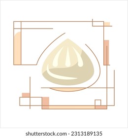 Icono De Desplome Estilo Creativo, Icono De Comida, Bolsa De Almidón Al Aire Libre De Un Vector De Dough Ilustración