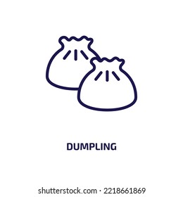 dumpling icon from food collection. Thin linear dumpling, food, restaurant outline icon isolated on white background. Line vector dumpling sign, symbol for web and mobile