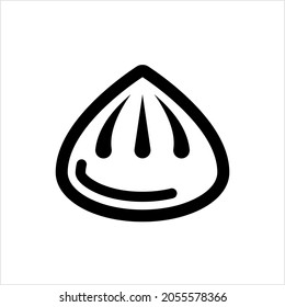 Dumpling Icon, Food Icon, Steamed Starchy Ball Of Dough Vector Art Illustration
