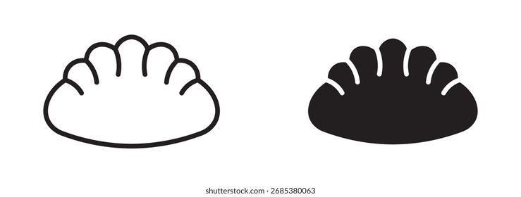 Icono de la empanadilla, icono de la comida, Ilustración vectorial .