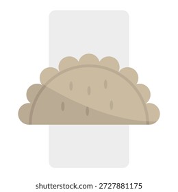 Dumpling icon. Fried pastry Vector. Dough snack symbol. Traditional food design. EPS 10.