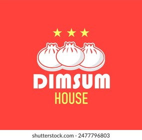 icono de bola de masa. etiqueta para la comida asiática, sello de comida china. dimsum logo