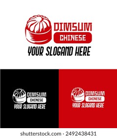 icono de bola de masa. etiqueta para la comida asiática, sello de comida china. dimsum logo