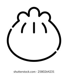 Dumpling Icon in Line Style