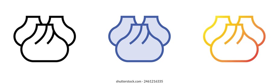 icono de bola de masa. Diseño de estilo de relleno lineal, azul y degradado aislado sobre fondo blanco
