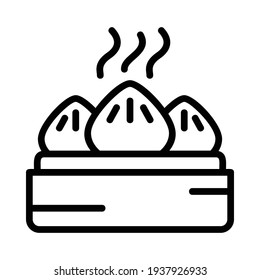 Dumpling Icon or Logo in Line Style, perfect for website mobile app presentation