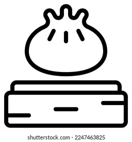 dumpling icon with outline style. Suitable for website design, logo, app and UI. Based on the size of the icon in general, so it can be reduced.	
