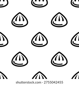 Dumpling Icon Seamless Pattern, Food Icon, Steamed Starchy Ball Of Dough Vector Art Illustration