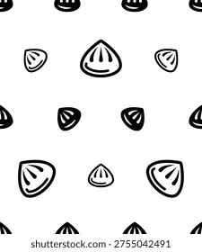 Dumpling Icon Seamless Pattern, Food Icon, Steamed Starchy Ball Of Dough Vector Art Illustration