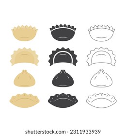 Dumpling Icon Set Vector Design.