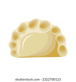 Dumpling isolated on a white  background. Polish cuisine. Ukrainian cuisine. Vector illustration.