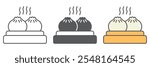 Dumpling line icon collection, food and asian restaurant, chinese dumpling vector icon set, vector graphics, editable stroke outline sign, eps 10.