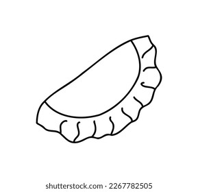Einstumpfen im linearen Stil. Hand gezeichnete Clipkunst der Hantel einzeln auf weißem Hintergrund, Symbol für die doodle Zeichnung